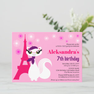 Hübsch Kitty Paris Pink Birthday Einladung