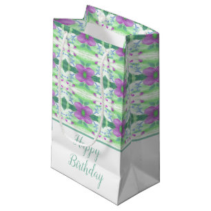 Hübsch Kleine Lila Blume Gemusterte Geschenktasche Geschenktüte
