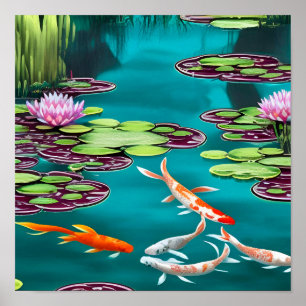 Hübsch Koi Pond Poster