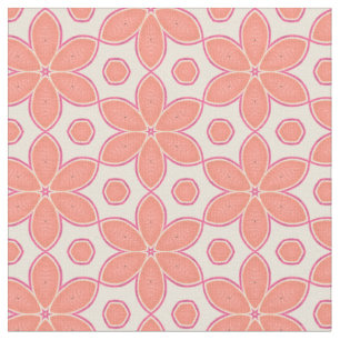 Hübsch Lachs rosa Blume & Dots Muster Stoff