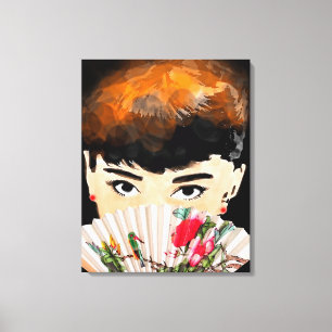 HÜBSCH LADY BIG EYES LEINWAND ART DRUCKEN