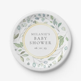 Hübsch Laurel Garland Greenery Baby Shower Pappteller