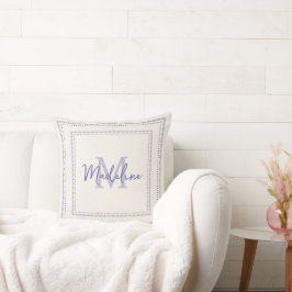 Hübsch Lavender Monogram Script Pillow Kissen