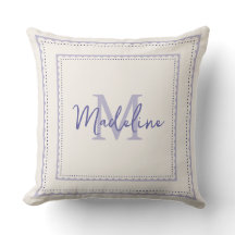 Hübsch Lavender Monogram Script Pillow