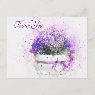 Hübsch Lavender Watercolor Blume Vielen Dank Postkarte