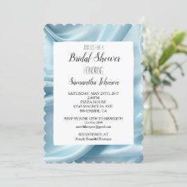 Hübsch Light Blue Imitats Satin Brautparty Einladung