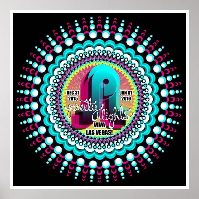 Hübsch Lights NYE Poster Las Vegas 2015 (Vorne)
