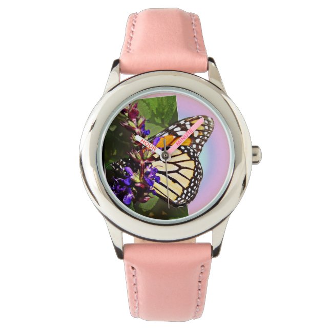 Hübsch Lil' Butterfly - Glitzer Watch Armbanduhr (Vorderseite)