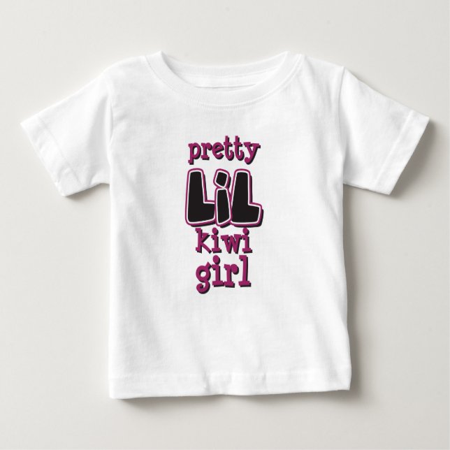 Hübsch LIL Kiwi Girl Baby T-shirt (Vorderseite)