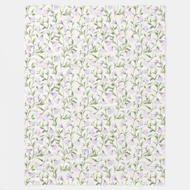 Hübsch Lila Blume Fleecedecke (Vorderseite)