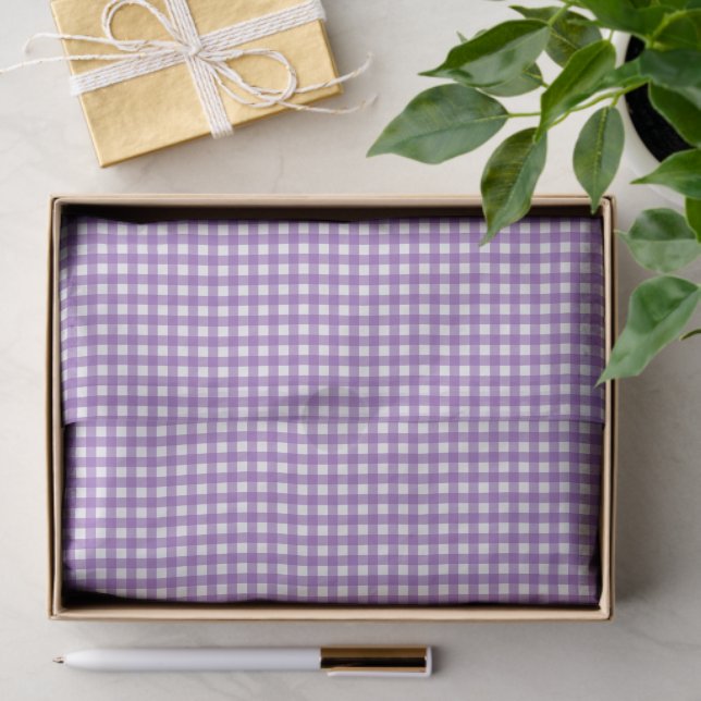 Hübsch Lila Gingham Seidenpapier (Geschenk)