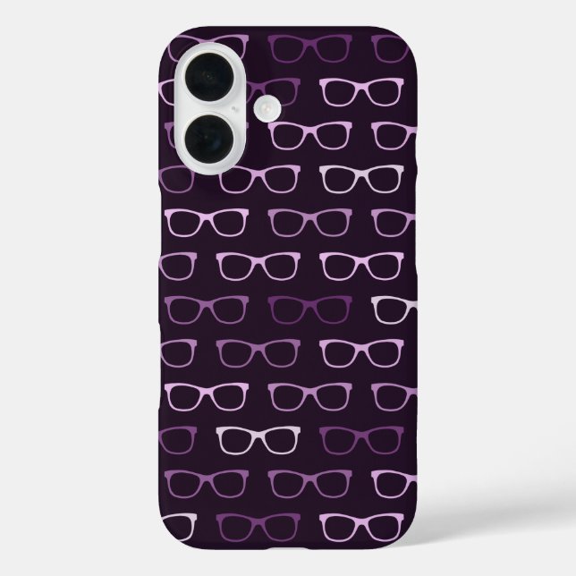 Hübsch Lila Nerdy Hipster Eyeglasses Muster Case-Mate iPhone Hülle (Rückseite)