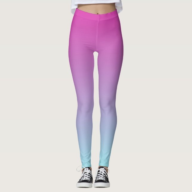 Hübsch Lila und blau Ombre Leggings (Vorderseite)