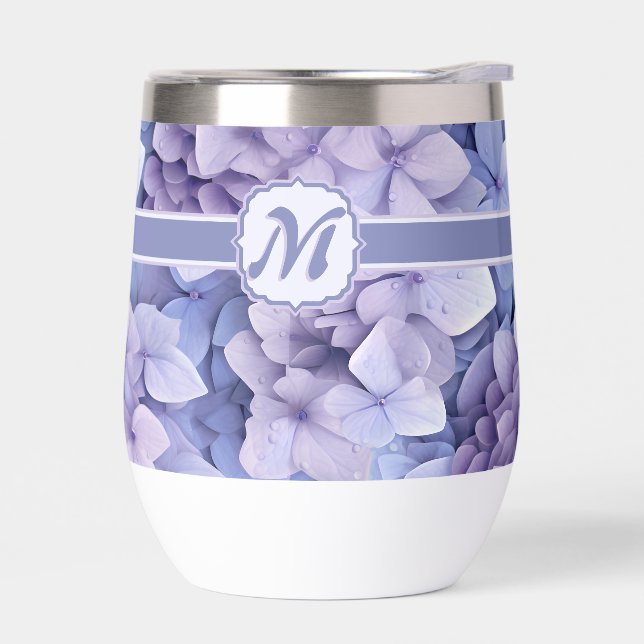 Hübsch Lilac Blue Hydrangea Monogramm (Links)