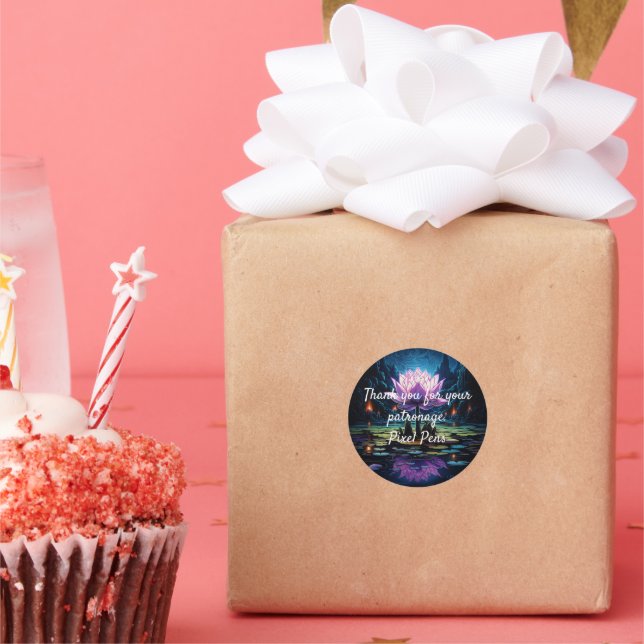 Hübsch Lilac Lotus Blume Runder Aufkleber (Party)