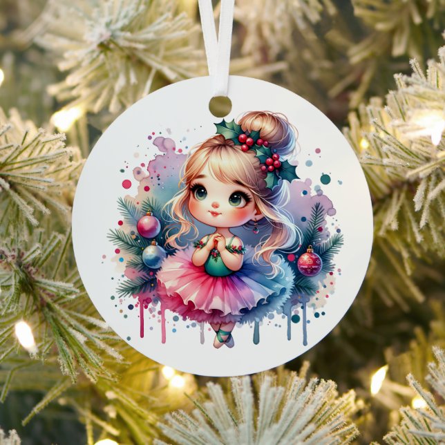 Hübsch Little Ballerina Personalisierte Weihnachte Ornament Aus Metall (InSitu)