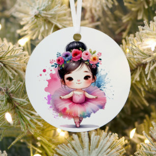 Hübsch Little Ballerina Personalisierte Weihnachte Ornament Aus Metall