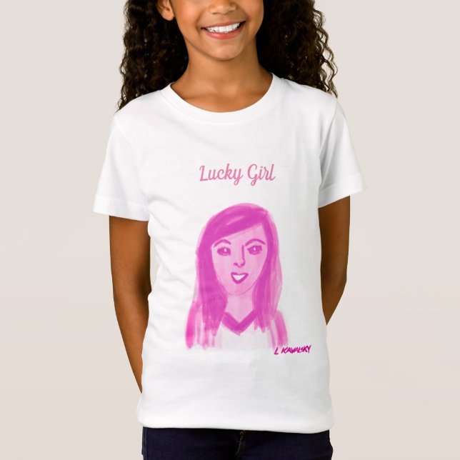 Hübsch Lucky Girl Pink T - Shirt (Vorderseite)