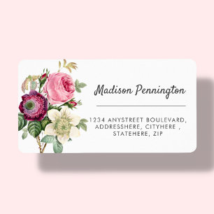 Hübsch Magenta Blume Rücksendeadresse Adressaufkleber