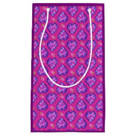 Hübsch Magenta Herz und Blume Kleine Geschenktasch Geschenktüte