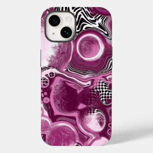 Hübsch Magenta Pink Digital Pour Malerei Case-Mate iPhone 14 Hülle