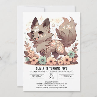 Hübsch Magischer Wolf Digital Geburtstag Einladung