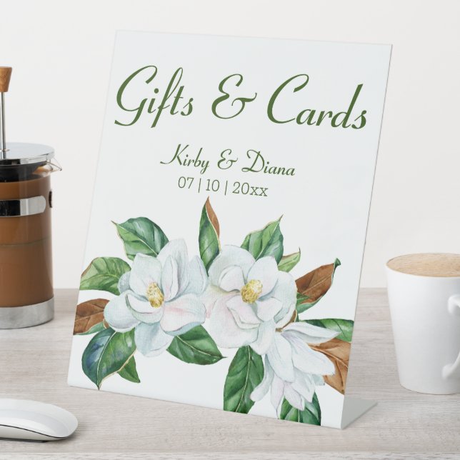 Hübsch Magnolia Bouquet Hochzeitsgeschenke und Kar Sockelschild (In Situ)