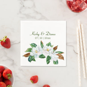 Hübsch Magnolia Bouquet Wedding Serviette