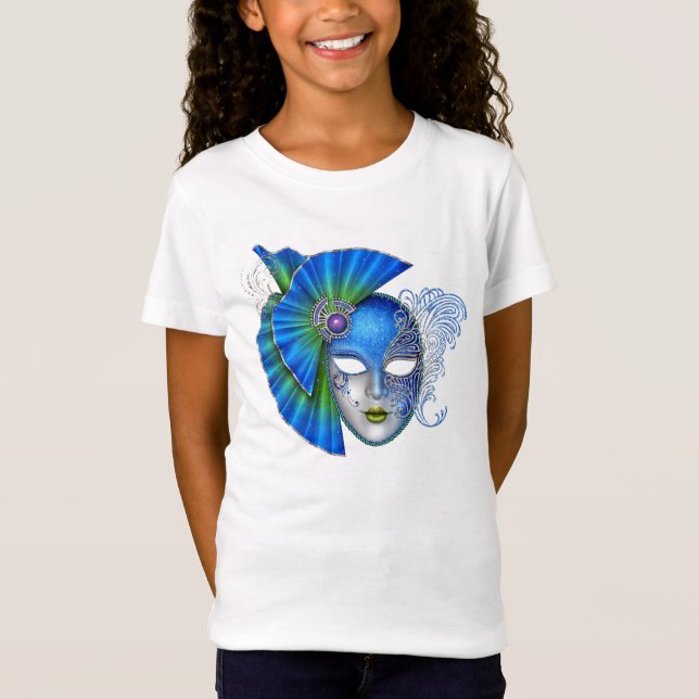 Hübsch Mardi Gras Mask T Shirt (Vorderseite)
