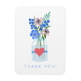 Hübsch Masons Jar Heart Floral Vielen Dank Magnet