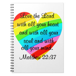 HÜBSCH MATTHEW 22:37 LIEBE HERZEN-DESIGN NOTIZBLOCK
