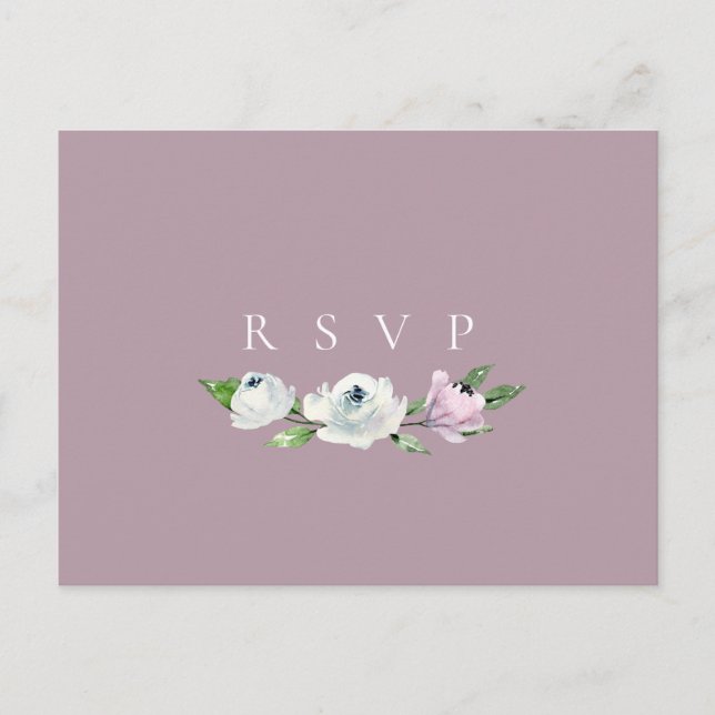 Hübsch Mauve Floral Wedding RSVP Song Request Einladungspostkarte (Vorderseite)