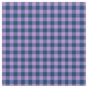 Hübsch Mauve, Navy Blue Karo Gingham Fabric Stoff