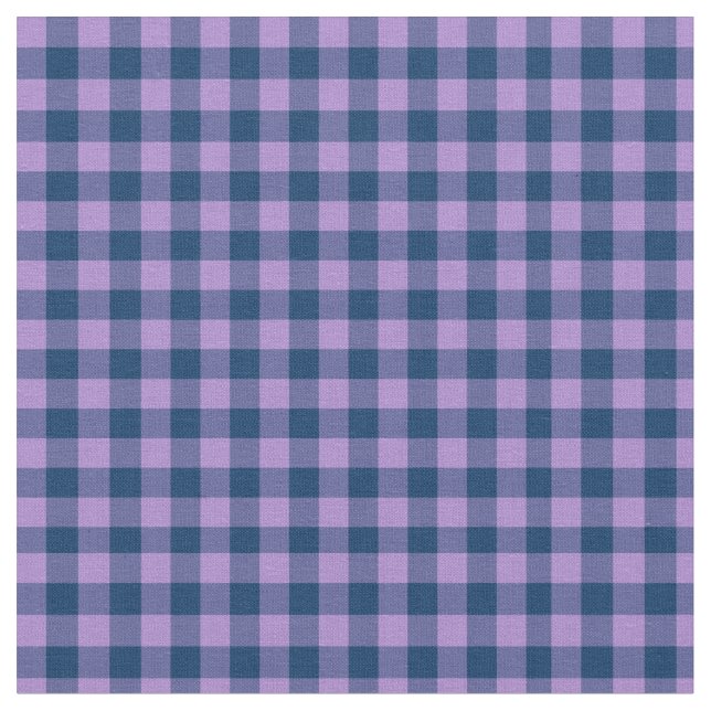 Hübsch Mauve, Navy Blue Karo Gingham Fabric Stoff (Nahaufnahme)