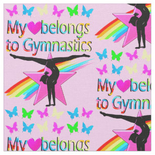 HÜBSCH MEIN HERZ GEHÖRT ZU GYMNASTIK RAINBOW STOFF