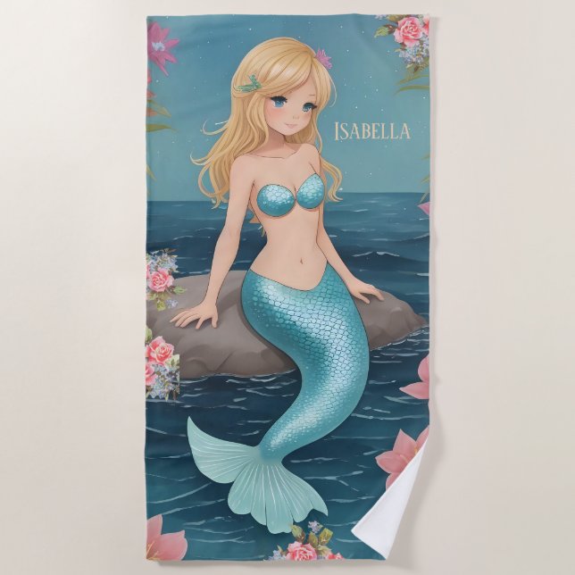 Hübsch Mermaid Kids Strandtuch (Vorderseite)