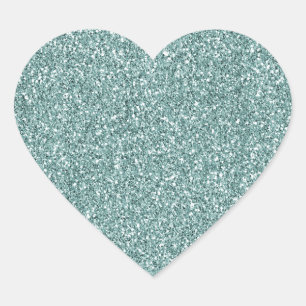 Hübsch Mint Glitzy Glam Sparkle Glitzer Herz-Aufkleber