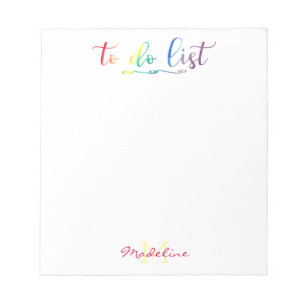 Hübsch Mit Monogramm, um den Regenbogen auflisten  Notizblock