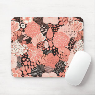 Hübsch Moderne Korallen und Rosa Blüten Gemustert Mousepad