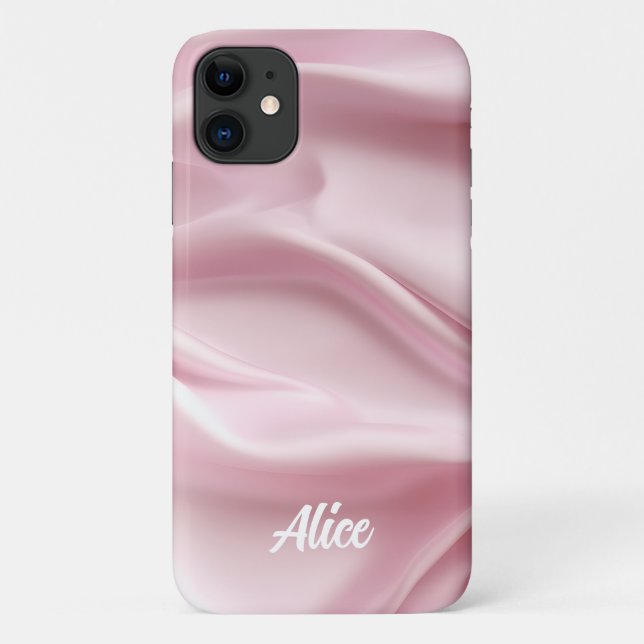 Hübsch Moderne rosa Iridescent mit Name Case Mate (Rückseite)