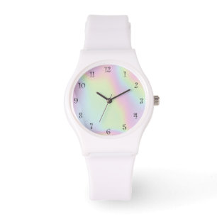 Hübsch Modernes Gefälle Aquarellfarbe Regenbogen H Armbanduhr