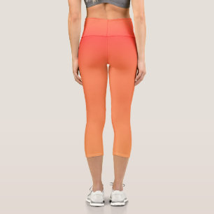 Hübsch Modernes orangefarbenes Gefälle Farbe Orang Capri Leggings