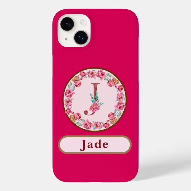 Hübsch Monogramm J Floral Case-Mate iPhone Hülle (Rückseite)