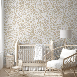 Hübsch neutrale Beige Wildblumen Kinderzimmer Kind Tapete