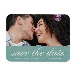 Hübsch Ocean Green Save the Date Hochzeitsfest Fot Magnet