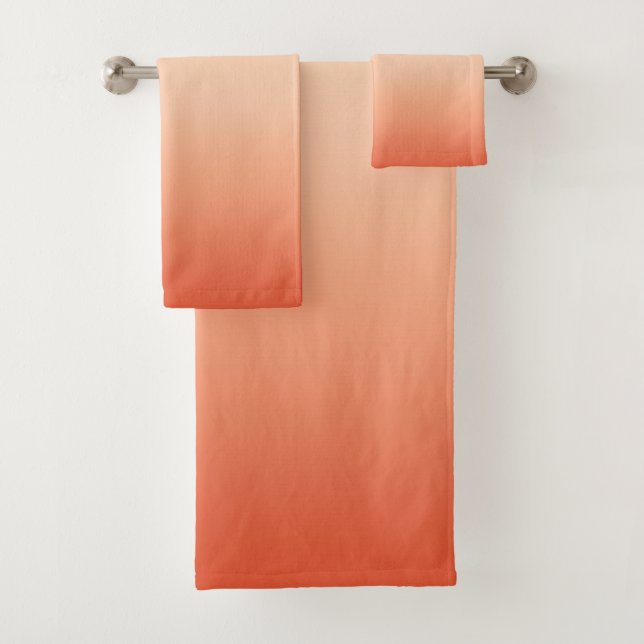 Hübsch Ombre Hot Summer Orange & Apricot Gradient Badhandtuch Set (Insitu)