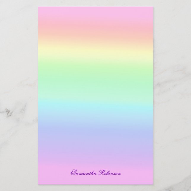 Hübsch Ombre Pastel Rainbow Briefpapier (Vorderseite)