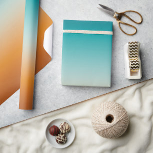 Hübsch Ombre Sunny Orange & Aquamarin Blue Gradien Geschenkpapier