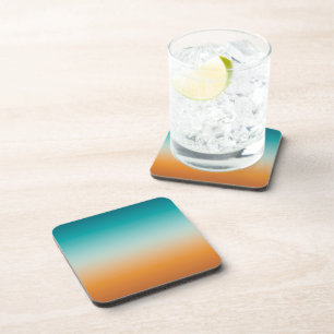 Hübsch Ombre Sunny Orange & Aquamarin Blue Gradien Getränkeuntersetzer