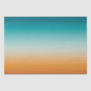 Hübsch Ombre Sunny Orange & Aquamarin Blue Gradien Seidenpapier
